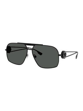 New Authentic Versace Men's Matte Black Square Metal Sunglasses